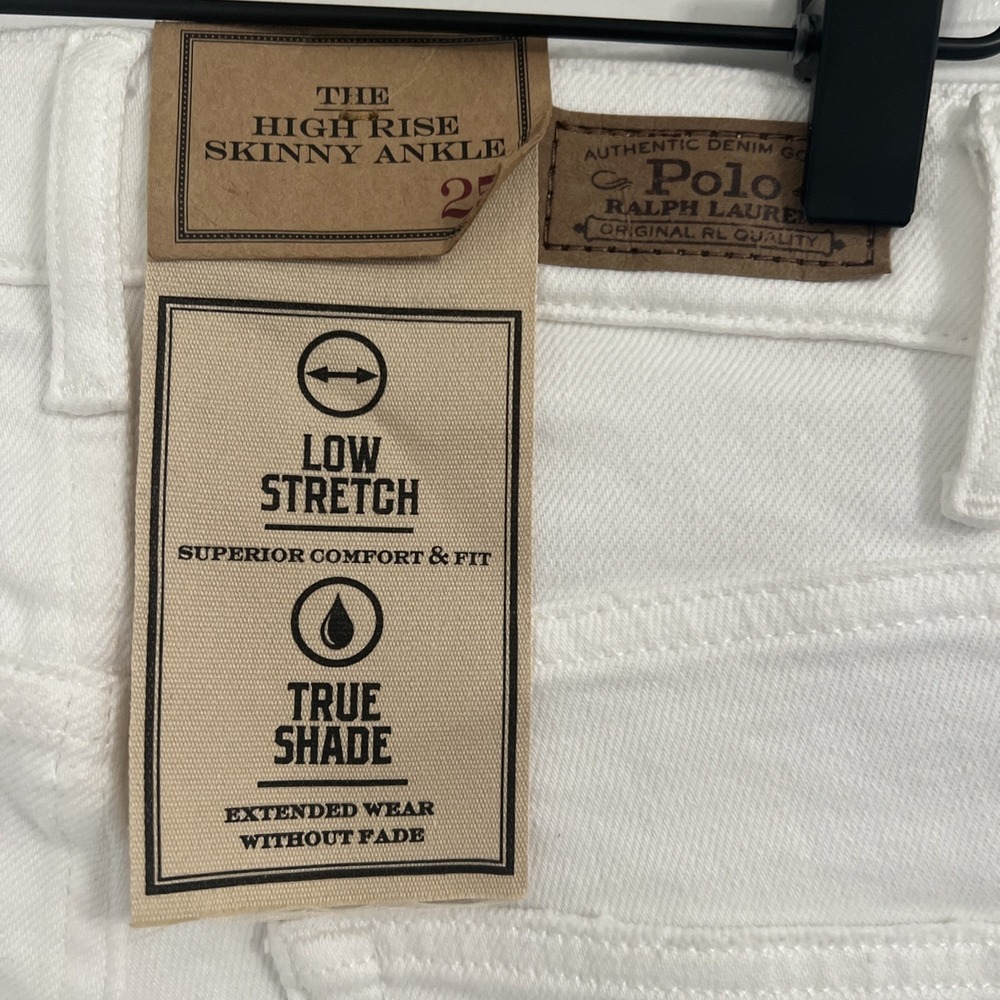 Polo Ralph Lauren High Rise Skinny Ankle Jeans White Women's Size 25 NWT Preppy - Picture 7 of 9